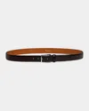 Santoni Adjustable Leather Belt In Brown