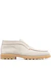 Santoni Almond-toe Leather Loafers In Neutrals