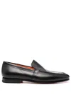 Santoni Men's Black Leather Carlo Loafer