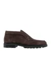 Santoni Slip-ons Desert Suede Loafers Rubber Sole In Brown