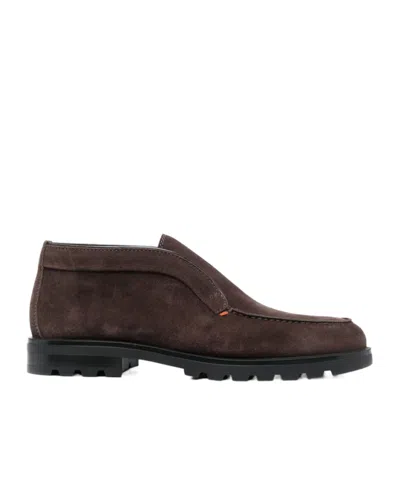 SANTONI SANTONI ALMOND-TOE SLIP-ON LOAFERS