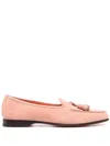 Santoni Andrea Suede Loafers In Pink