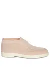 Santoni Suede Slip-on Loafers In Pink