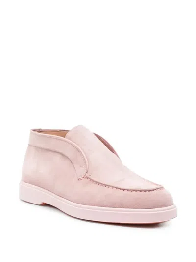 Santoni Andvari Suede Ankle Boots In Pink
