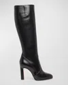 Santoni 95mm Leather Boots In Black