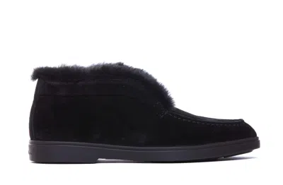 Santoni Ankle Booties In Black