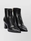Santoni Ankle Boots With Pointed Toe And Block Heel In Black