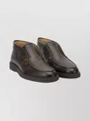 Santoni Ankle Boots With Round Toe And Rubber Sole In Brown