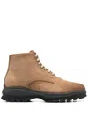 Santoni Ankle Lace-up Fastening Boots In Brown