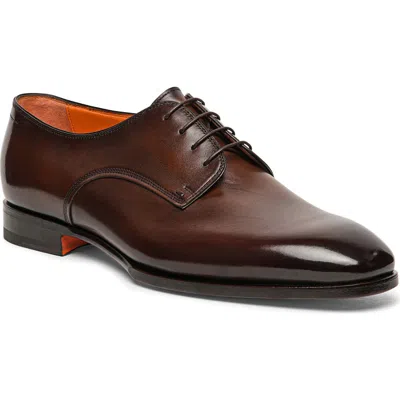 Santoni Archer Derby In Dark Brown