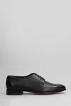 Santoni Archer Lace Up Shoes In Black Leather