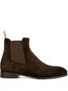 Santoni Archerboot Suede Chelsea Boots In Brown