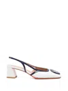 Santoni Leather Slingback In White