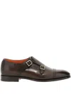 Santoni Man Loafers Dark Brown Size 8.5 Leather In Brown