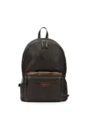 Santoni Pebbled-leather Backpack In Brown