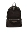 Santoni Suede Backpack Adjustable Straps Top Handle In Brown