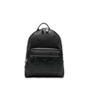 Santoni Grained-texture Leather Backpack In Black