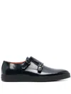 Santoni Bankable Double-buckle Monk Shoes In Black