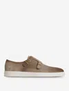 Santoni Atlantis Monk-strap Suede Low-top Trainers In Grey