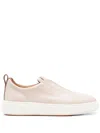 Santoni White Leather Slip-on Trainers With Rubber Sole In White