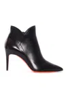 Santoni Leather Ankle Boots In Black