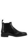 Santoni Ankle-length Leather Chelsea Boots In Black