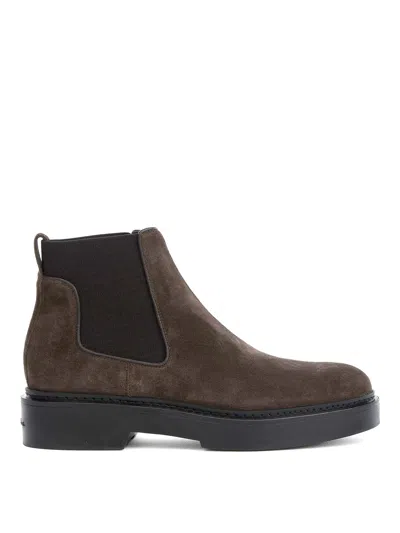Santoni Beatles In Suede Moro Donna Head In Brown