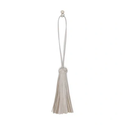 Santoni Beige Leather Tassel Charm Natural