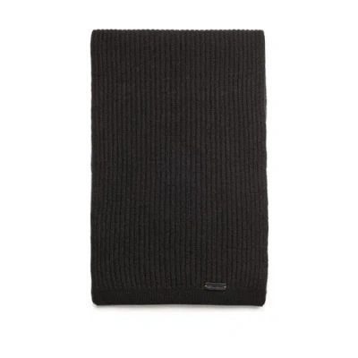 Santoni Black Cashmere Scarf Fumo Black