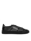 Santoni Double Buckle Sneaker Man Sneakers Black Size 7.5 Leather In Black