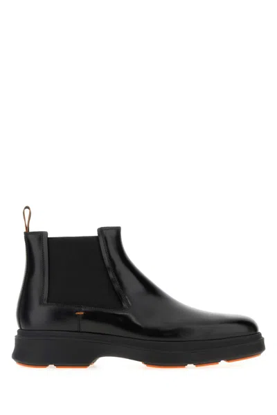Santoni Easy Nova Ankle Boots With Chunky Sole In Black
