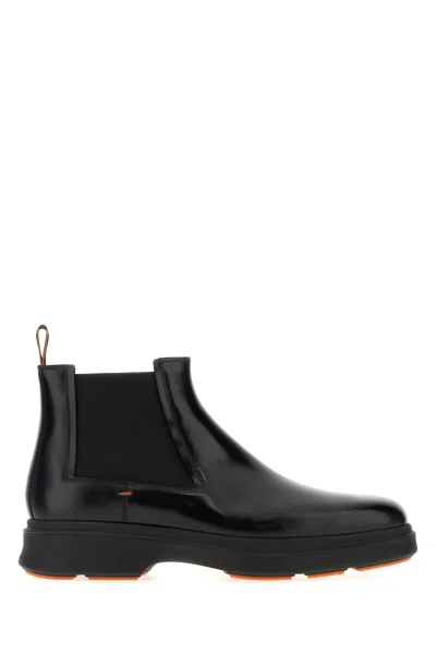Santoni Easy Nova Ankle Boots With Chunky Sole In Black