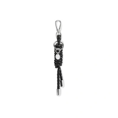 Santoni Black Leather Knot Charm Fumo Black