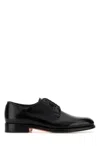 Santoni Ensley Lace Up Leather Shoes Polished In Black