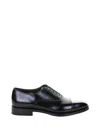 Santoni Black Leather New Linger Lace-up Shoes In Black