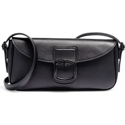 Santoni Black Leather Shoulder Bag