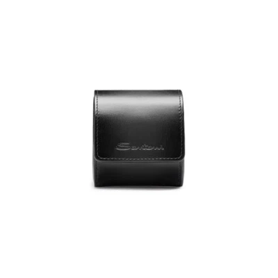 Santoni Black Leather Small Watch Case