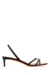 Santoni Open-toe Sandals With Glossy Finish In Black