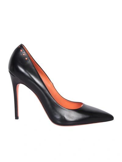 Santoni Black Patent Pumps