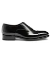 Santoni Men's Polished Black Leather Oxford Shoe In Black