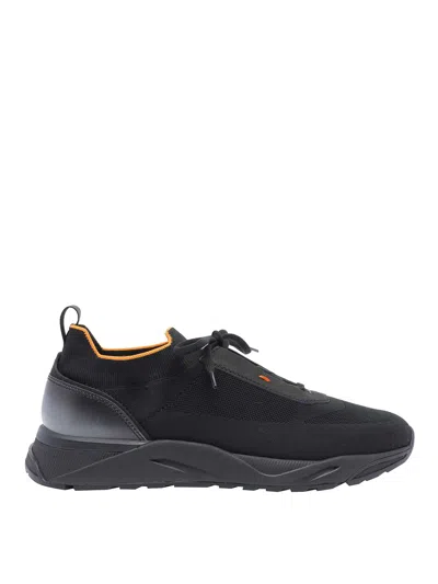 SANTONI BLACK SNEAKERS