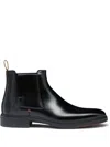 Santoni Black Solid Boots In Black