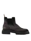 Santoni Side Elasticated-panel Ankle Boots In Gris