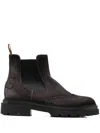 Santoni Side Elasticated-panel Ankle Boots In Grey