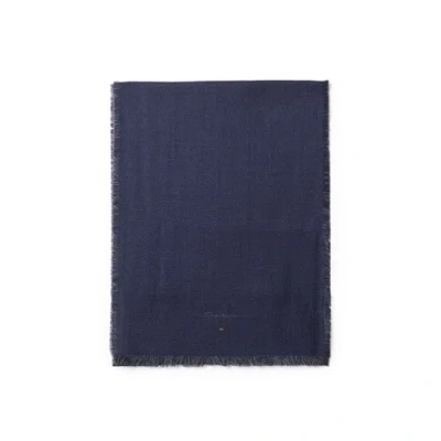 Santoni Blue And Grey Cashmere Two-tone Scarf