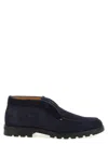 Santoni Midnight Bue Suede Desert Slip-ons In Blue