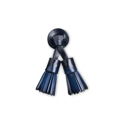 Santoni Blue Leather  Icona Velatura Tassels Adriatico Blue
