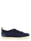 Santoni Blue Solid Sneakers In Blue