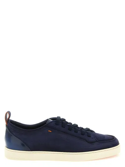Santoni Blue Solid Sneakers
