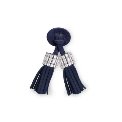 Santoni Blue Suede  Atelier Tassels Adriatico Blue